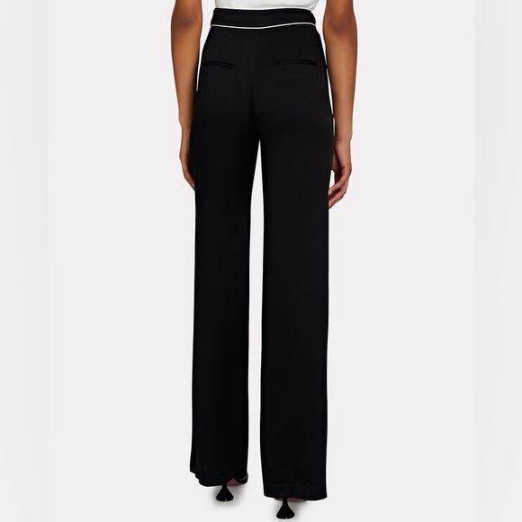 Veronica Beard Edia Black satin wide leg sz 6 tuxedo pants - Picture 4 of 16